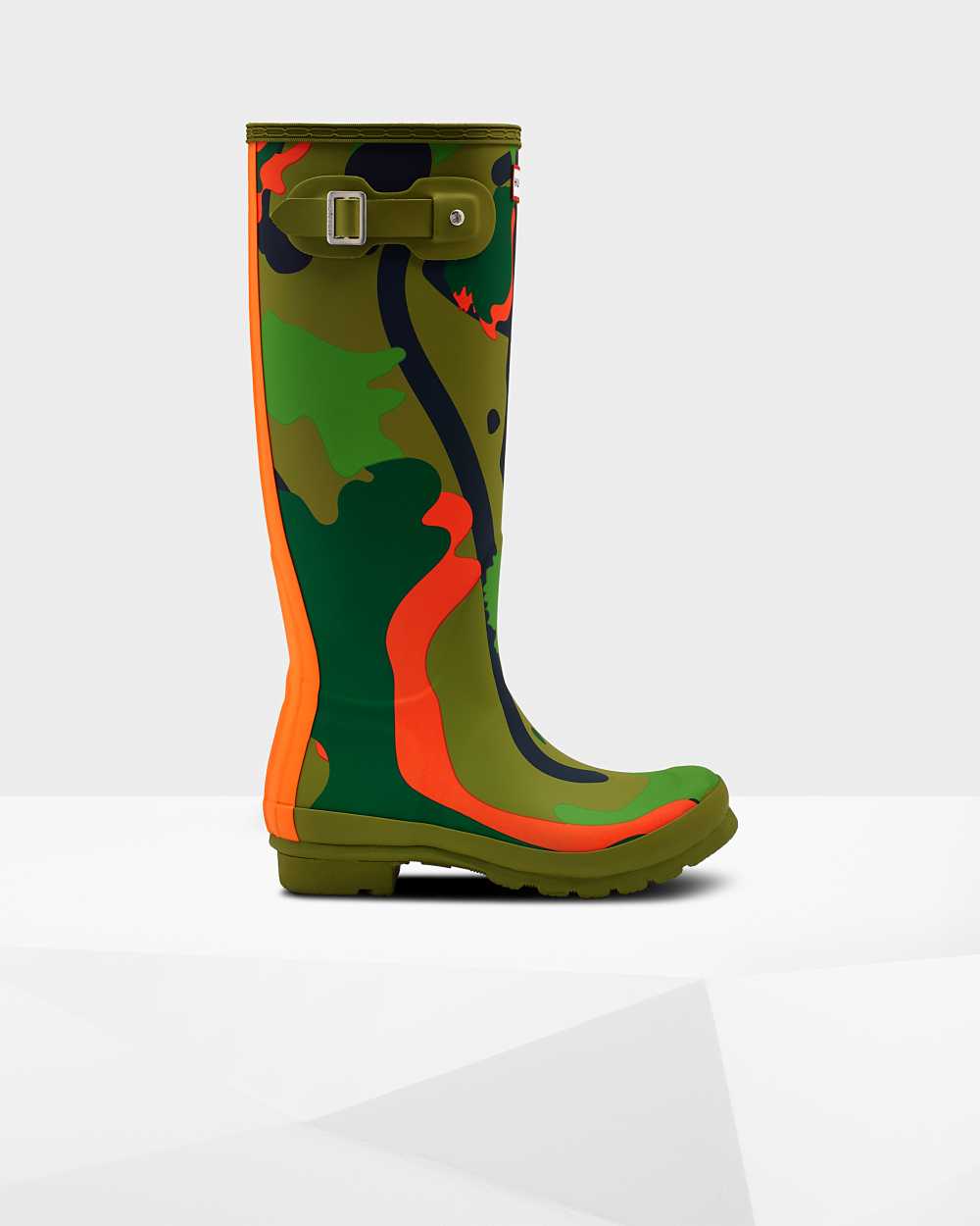 Botas De Agua Mujer - Hunter Original Tall Rockpool Camo Verde Camuflaje - HLZSBY-572 - Verde Camufl